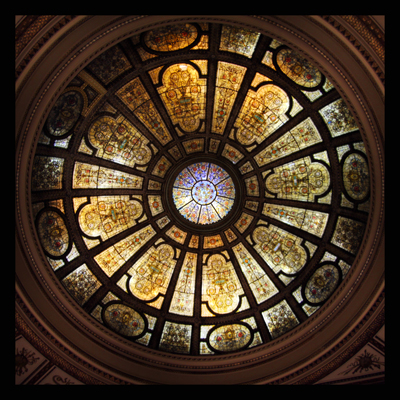 Leaded Glass Dome 2nd floor of the Chicago Cultural Center
