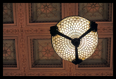 leaded glass lamps; chicago cultural center