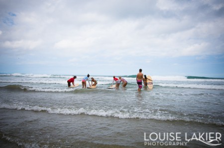 A surf lesson with Liz Hart-Behrens begins at Playa Maderas in Nicaragua