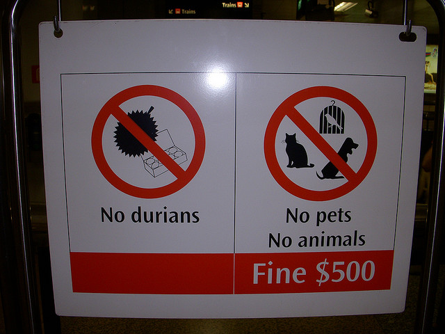 No Durians Allowed on Singapore Train.