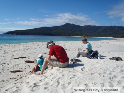 Family Road Trip, Wineglass Bay Tasmania