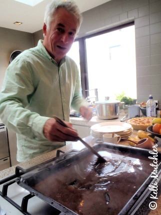 Making gravy for Thanksgiving