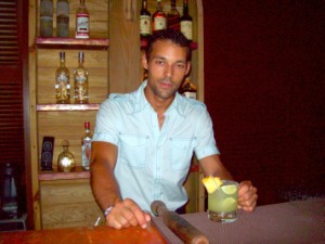 Callum our Bartender at Spice Mill Restaurant on St. Kitts
