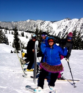 spring skiing females costume