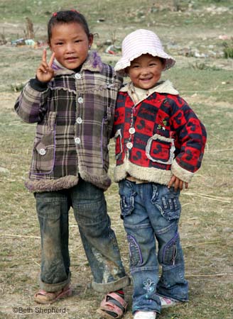 Peace sisters, Tibet, China
