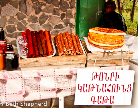 Armenian treats: fruit leather and sweet bread