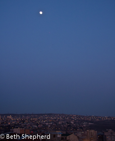 Full moon over Yerevan, Armenia