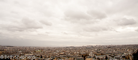 Paris under clouds from Montmarte