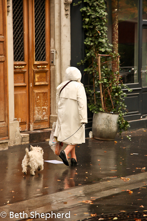 Woman and dog in Paris