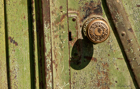 Brass doorknob in Gyumri