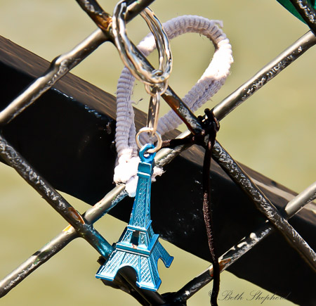 Eiffel Tower love lock Pont des Arts