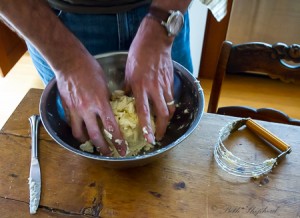 Apple pie making dough