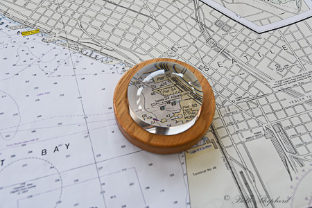 Map and magnifying glass