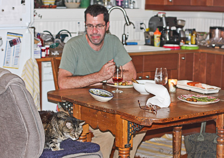 Maggie at kitchen table