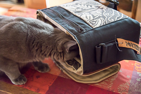 Wally checking inside of Porteen Gear bag