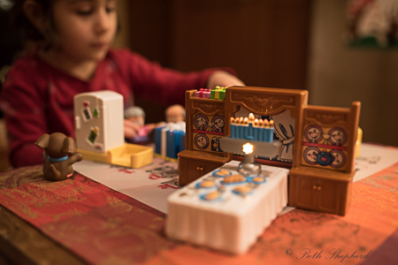 Little People Hanukkah set table and menorah Seattle Goodwill