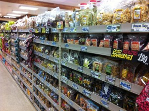 The aisles of trail mix