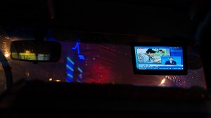Taxi ride in Shanghai, China