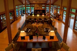 Copperleaf Restaurant seen from the lobby of Cedarbrook Lodge