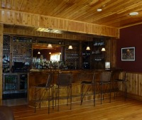 The bar in the main lodge at Rainbow Ranch