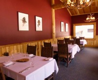 The dining room at the main lodge at Rainbow Ranch