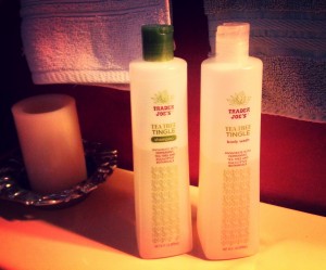 Trader Joe's Tea Tree Tingle body wash and shampoo