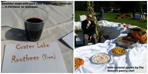 Crater Lake root beer and homemade caramel apples at The Resort.