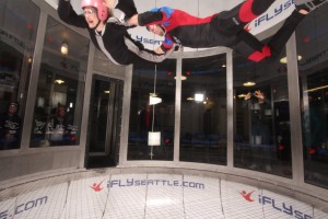 going up in the iFly tunnel