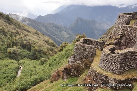 Incan ruins seen along the Inca Trail hike