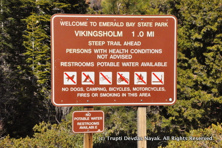 Hiking Vikingsholm trail in Tahoe