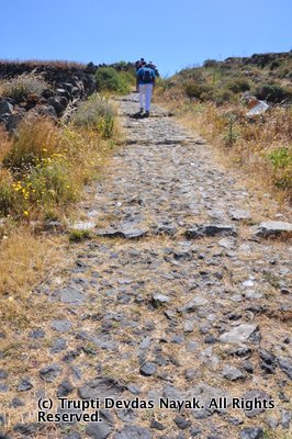 Hiking Trail Footpath in Santorini