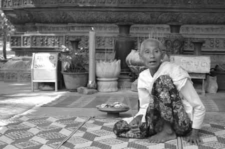 Buddhist nun at Angkor Wat