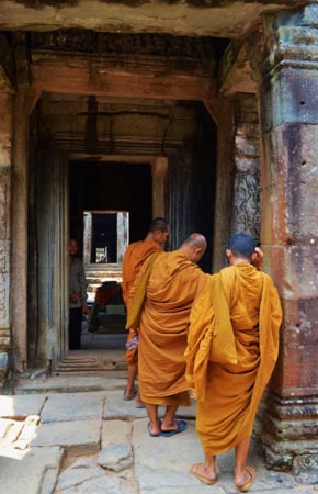 Morning Monks Bantei Kdei Cambodia