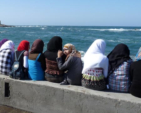 Girls enjoying a day on the Mediterranean - Alexandria, Egypt
