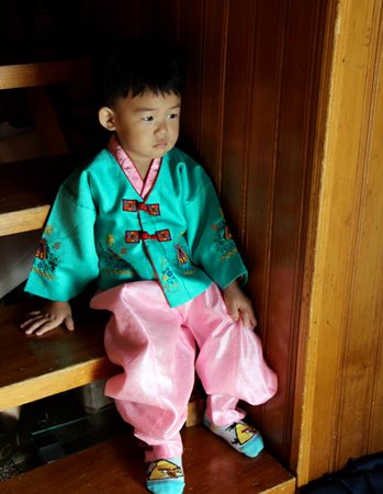 Child at Chuseok celebration South Korea