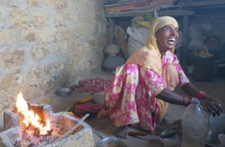 Making chai with camel's milk