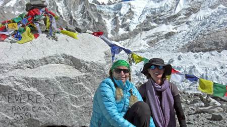 Susie and Krista at Everest Base Camp