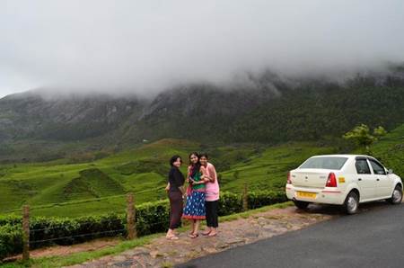 Besties surrounded by tea gardens