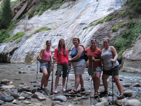 Girlfriends at Zion Narrows