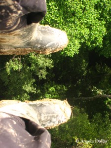 muddy boots in the Amazon