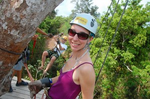 Angela on the zipline