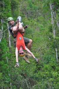 April upside down zipline