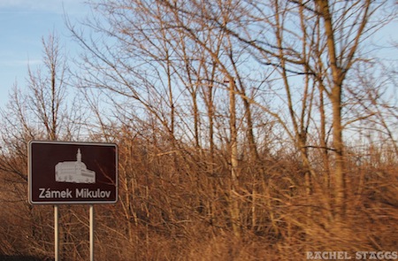 moravia czech wine mikulov village sign