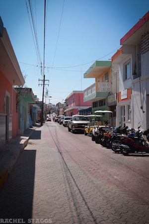 street in isla mujeres, mexico, beautiful buildings
