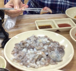 Eating Raw Octopus