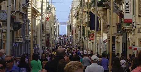 Crowded Streets of Valetta