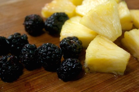 Pineapple and blackberries