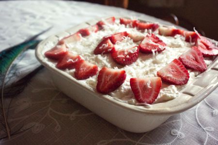 Strawberry icebox cake