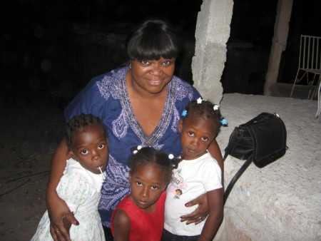 Sarah with Haitian Children