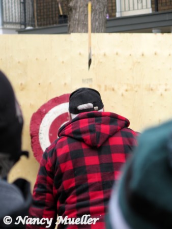 Quebec Carnival Lumberjack Ax Throwing